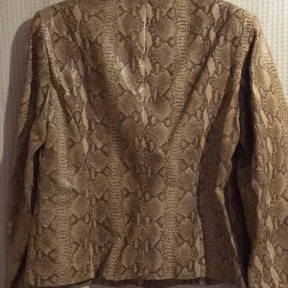 DANIER COUTURE SNAKE EMBOSSED LEATHER BLAZER Sz M - Picture 4 of 8